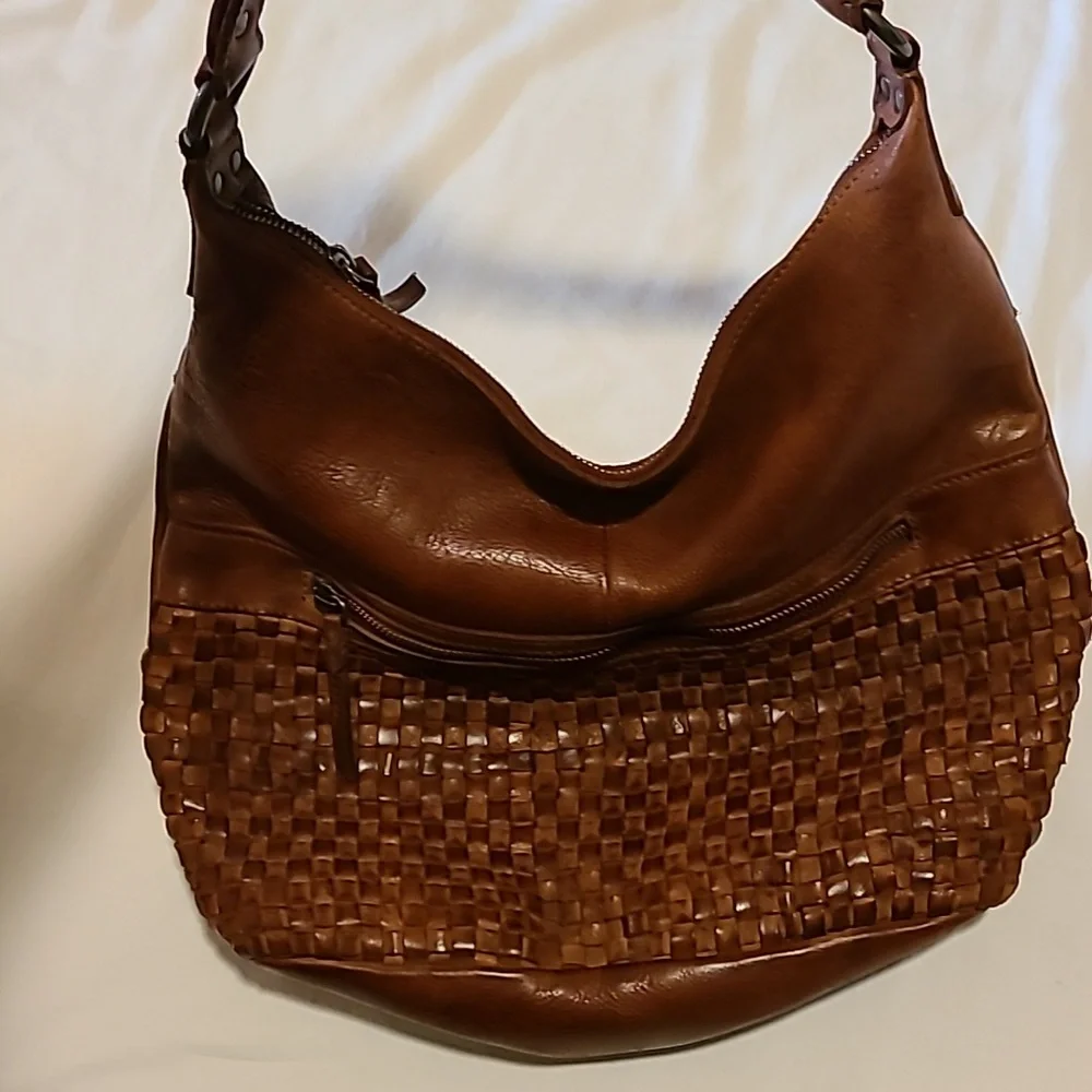 Vilenca Holland Brown Leather Woven Shoulder Bag Boho Bohemian Purse Soft - Picture 11 of 16